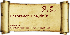 Prisztacs Damján névjegykártya